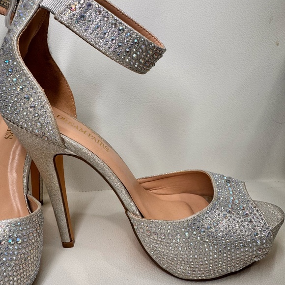 ilver Sparkle Competition Heels – 5.5” High with 1.5” Platform & Silver Stones ✨ - Picture 4 of 6
